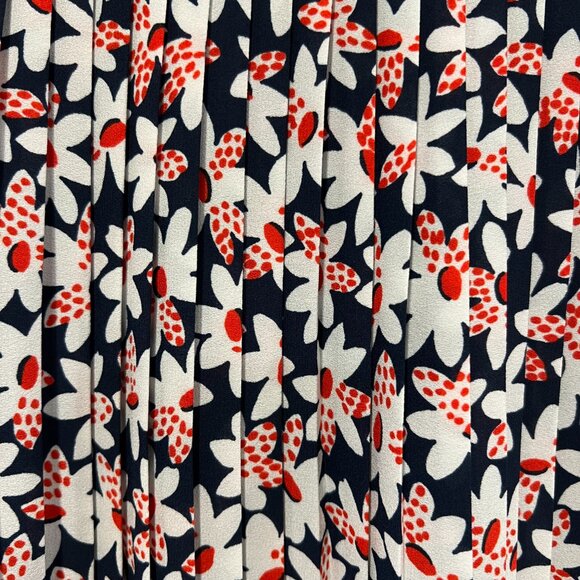 J Crew Daisy Floral Pleated Skirt, NWT, Navy, Red, White, 6 - Picture 3 of 8